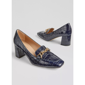 LK Bennett Johanna Croc Effect Trim Block Loafer